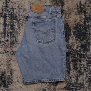 Vintage Levi's 550 Denim Shorts Mens 36 Light Wash Orange Tab Relaxed Fit Baggy